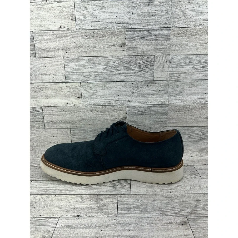Clarks Craftmaster Mens Navy‎ Suede Derby Shoes Lace Up Casual Dress Size 8M